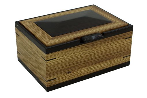 Custom Made Men's Valet & Watch Box | Solid Zebrawood With Wenge Accents