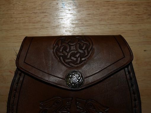 Custom Made Scottish Leather Sporran Bag W/Celtic Knot Design & Matching Sporran Hangers