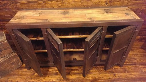 Custom Made Industrial Console Rustic Distressed #004