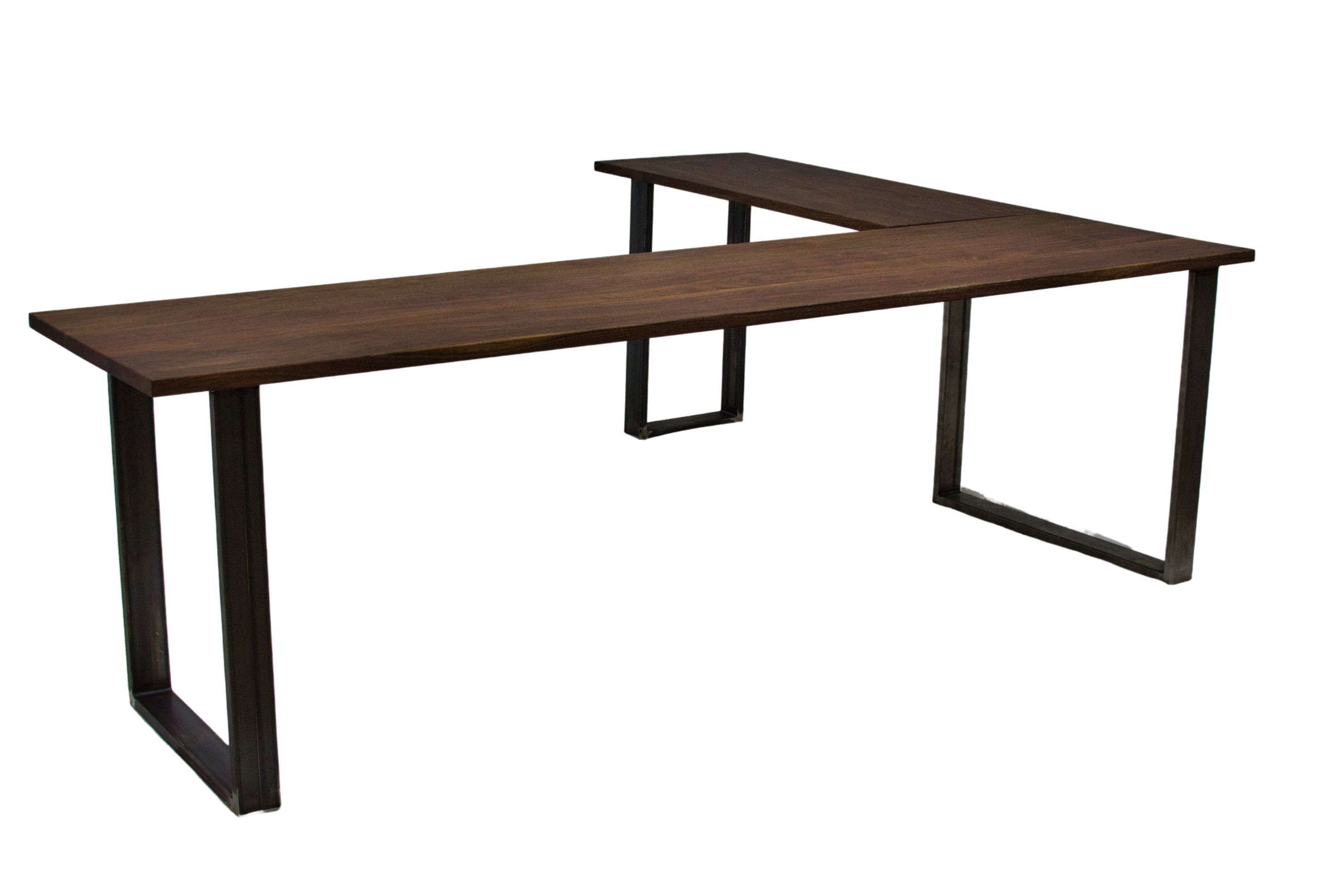 Hand Made Walnut L Desk, Wood Corner Desk, Elbow Desk, Handmade Desk, L