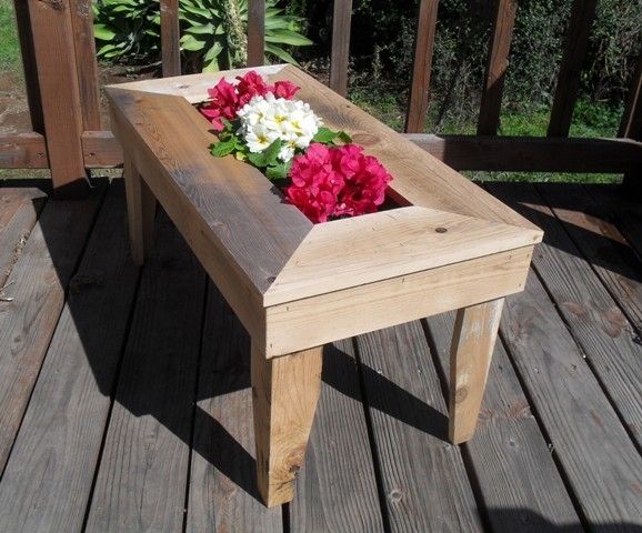 Custom Handmade Patio Table With Built In Planter By Thinkeco² Custom Made Handmade Patio Table With Built In Planter