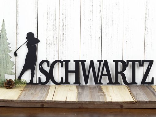 Custom Made Personalized Golf Name Sign, Boy Golfer