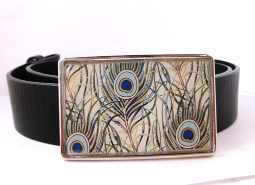 Custom Made Resin Belt Buckle With Peacock Feathers Design