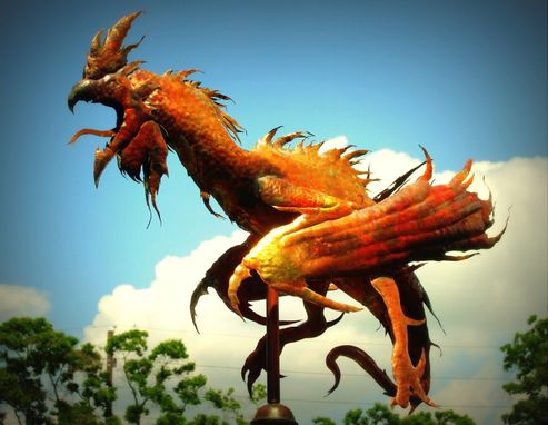 Custom Made They Come To Snuff The Rooster -- Copper Weathervane By David Smith