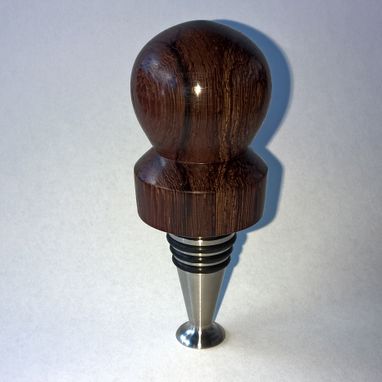 Custom Made Wine Bottle Stopper. Rosewood And Solid Stainless Steel