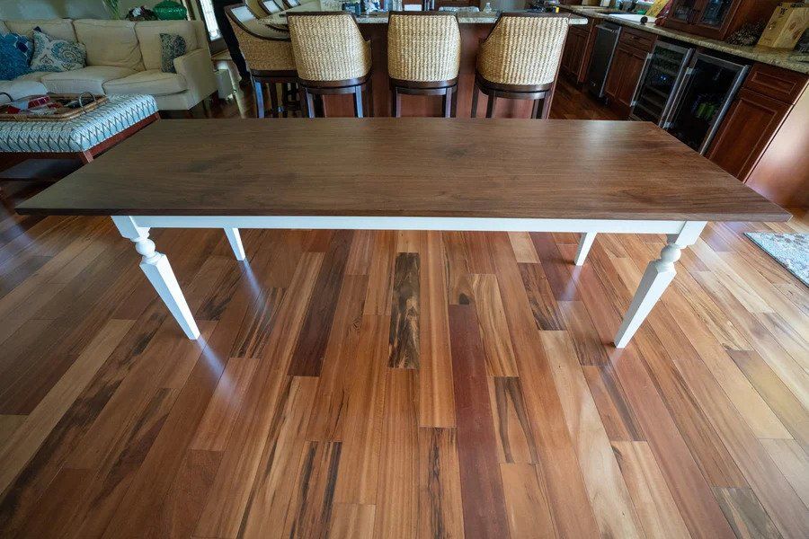 Hand Crafted Walnut Dining Table With Farmhouse Legs 30 X 60 by Brick