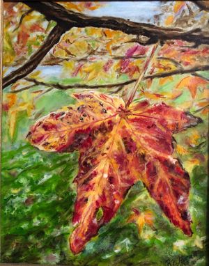 Custom Made "Falling Maple Leaf" Original Oil Painting