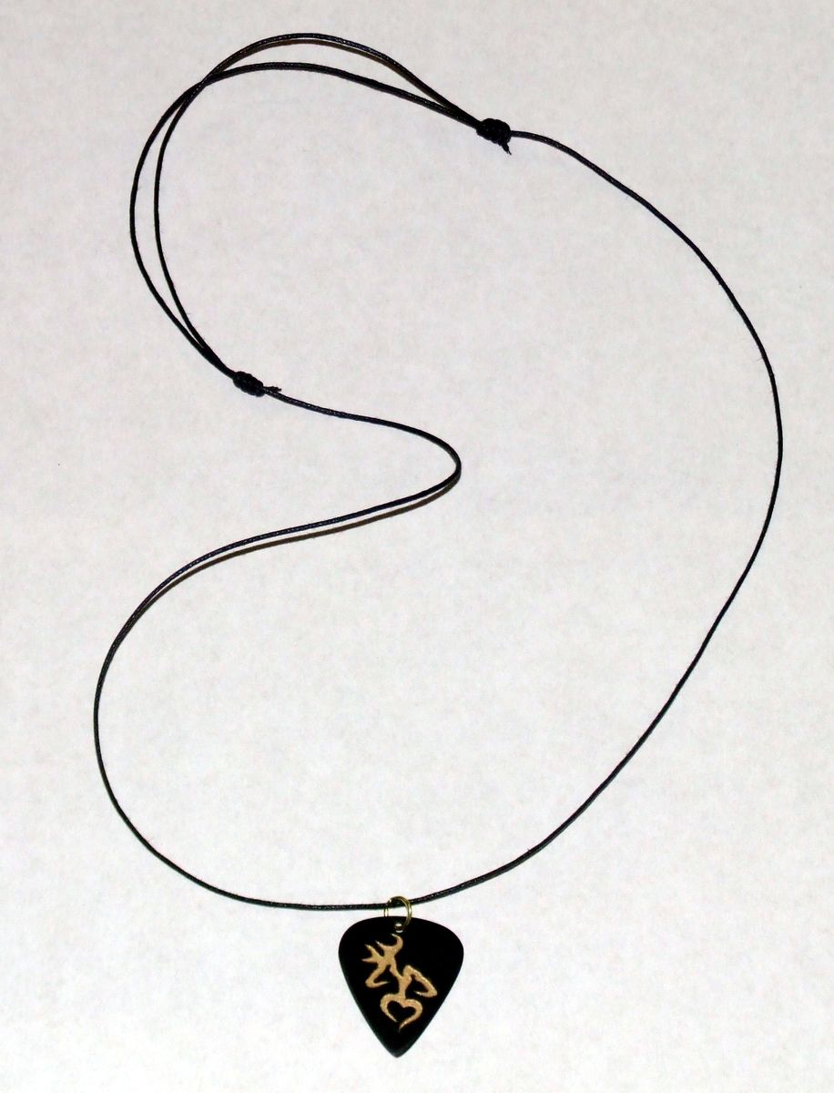 Hand Crafted Engraved Guitar Pick Necklace by Frontiernow Engraving and