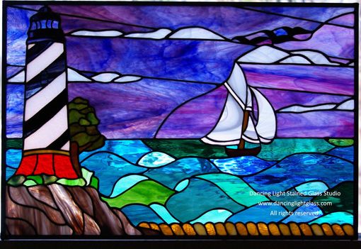 Custom Made Stained Glass Ocean Scene