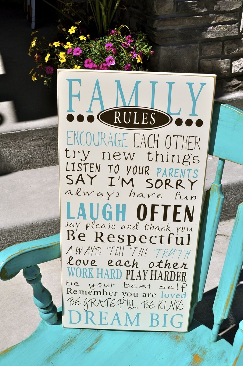 breed naast Intrekking Custom Made Family Rules Wood Board by Huckleberry Creations |  CustomMade.com