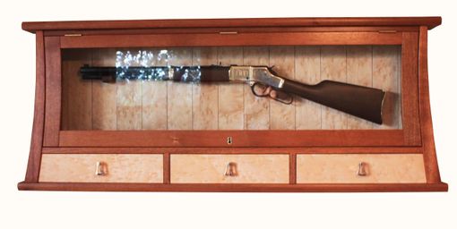 Custom Made Mahogany Gun Display Cabinet