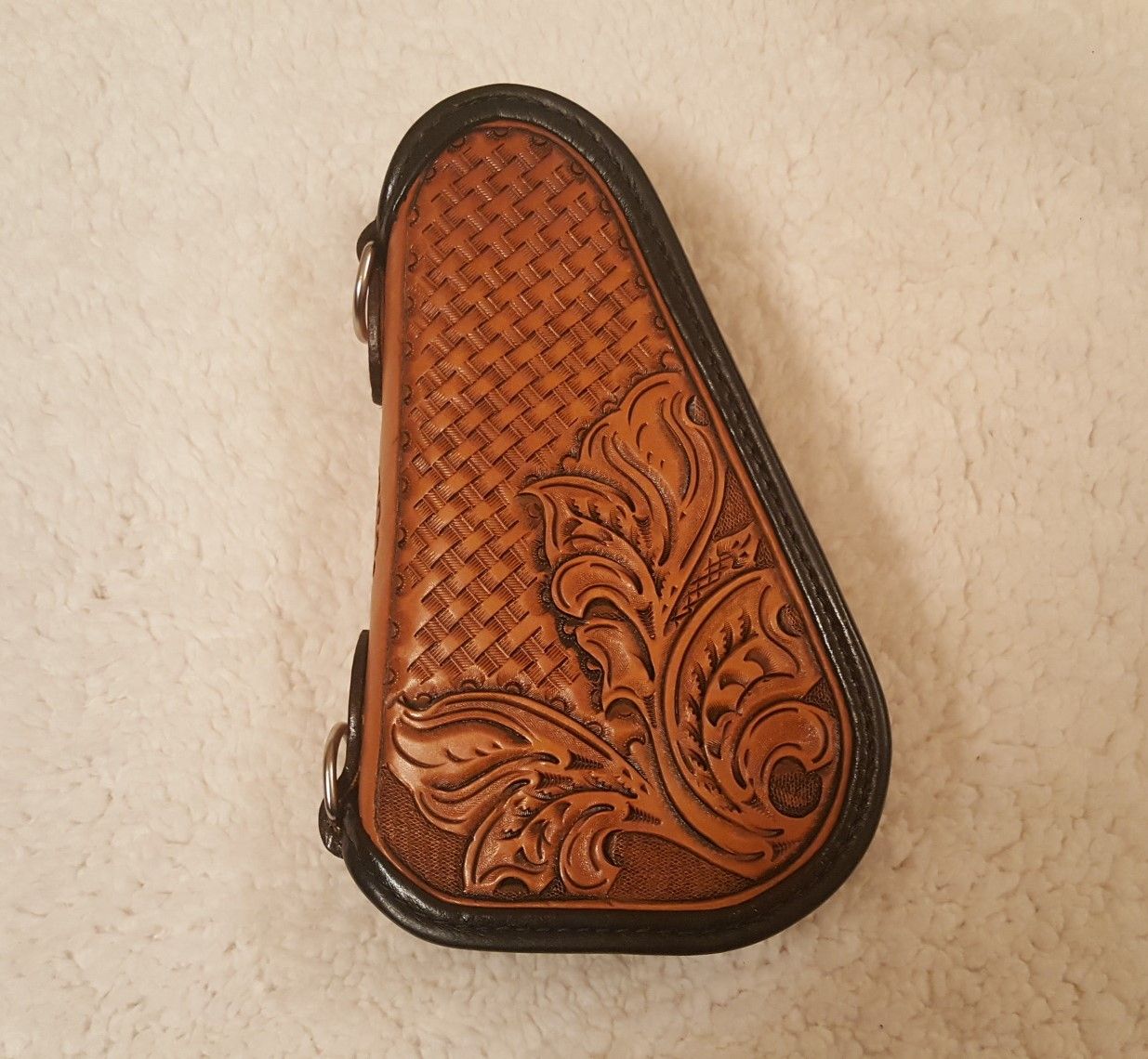 Buy A Handmade Hand Tooled Leather Pistol Caddy Small Made To
