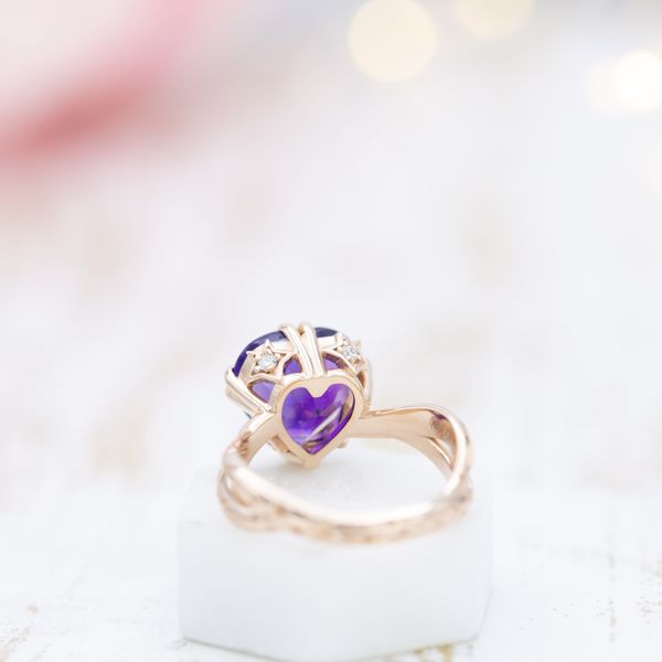 The stars shine bright on this amethyst and diamond ring.