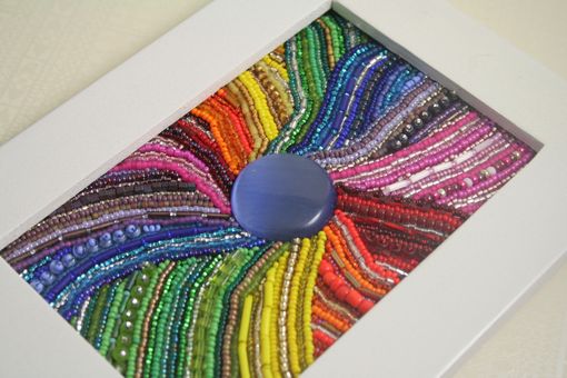 Custom Made Bead Embroidered Painting "Colors Of The Rainbow"