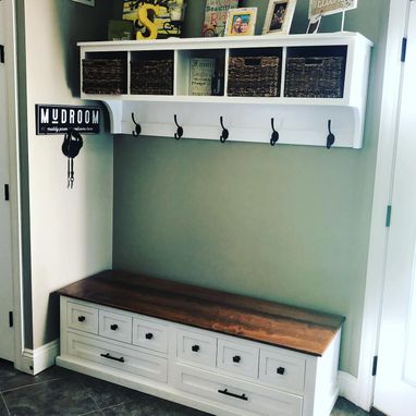Custom Made Entryway Cubby Coat Rack And Bench