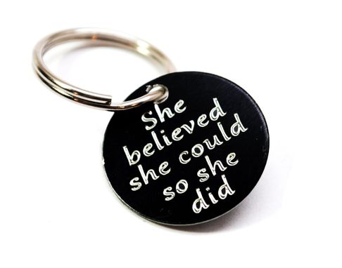 Custom Made Custom Engraved Disc Keychain Or Pendant - Black Anodized Aluminum, Ready In A Week