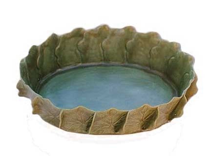 Custom Made Ceramic Oval Geranium Leaf Bowl - Jade