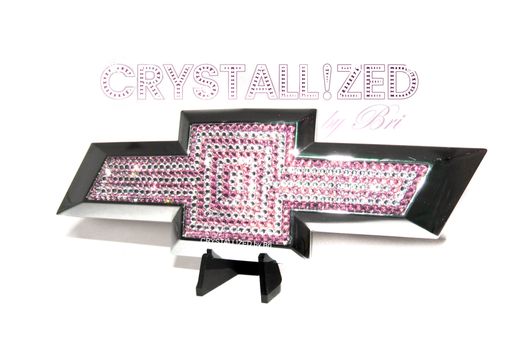 Custom Made Pink Chevy Emblem Genuine European Crystals Chevrolet Bow Tie Crystallized Car Bling Bedazzled