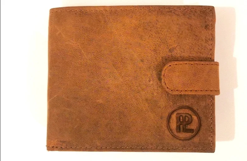 Custom Made Mens Distressed Rugged Oil Tanned Leather Wallet With Zip