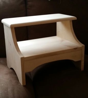 Custom Made Naked Pine Bedside Step Stool