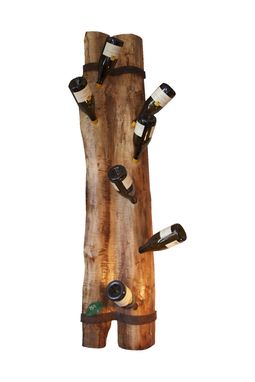 Custom Made Live Edge Wall Wine Rack From Reclaimed Wood