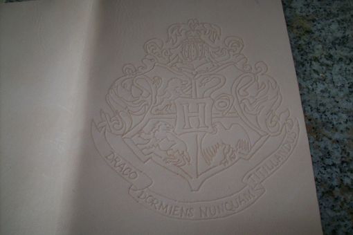Custom Made Leather Kindle Cover With Hogwarts Crest