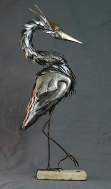 Custom Made Mantle Blue Heron Sculpture
