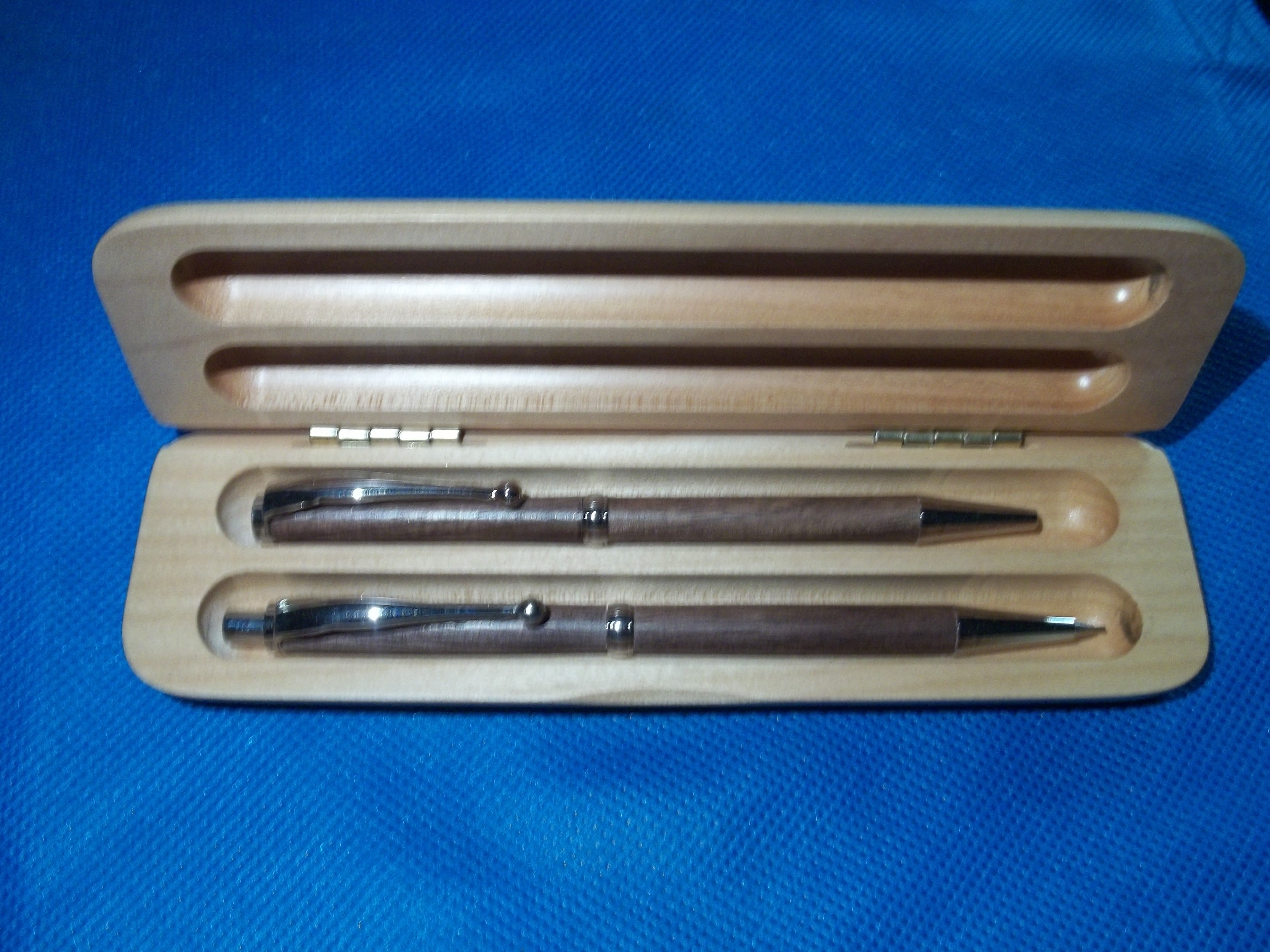 Hand Crafted Pen And Pencil Sets With Wooden Box by Bluehorn Custom ...