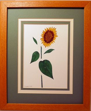Custom Made Wildflowers - Sunflower Quilled Framed Wall Art Nh Wildflowers