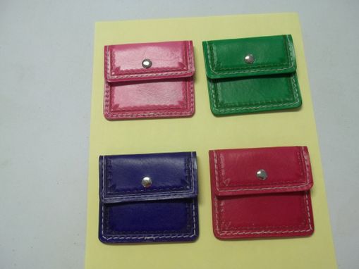 Custom Made Bcl299 Small Coin Pocket Wallets In Purple, Pink, Green Or Red