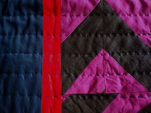Custom Made Handcrafted Hand Quilted Roman Stripe Quilt