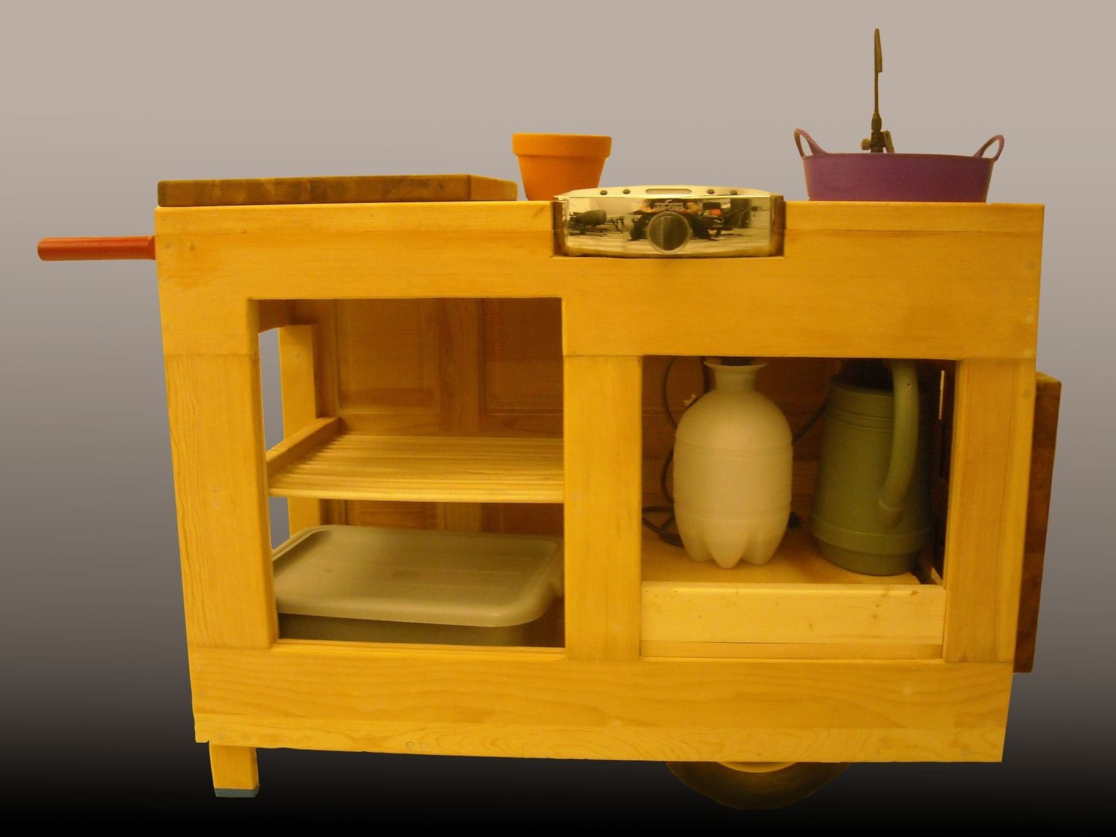 Hand Made Custom Wooden Mobile Kitchen Cart by Dysart Design