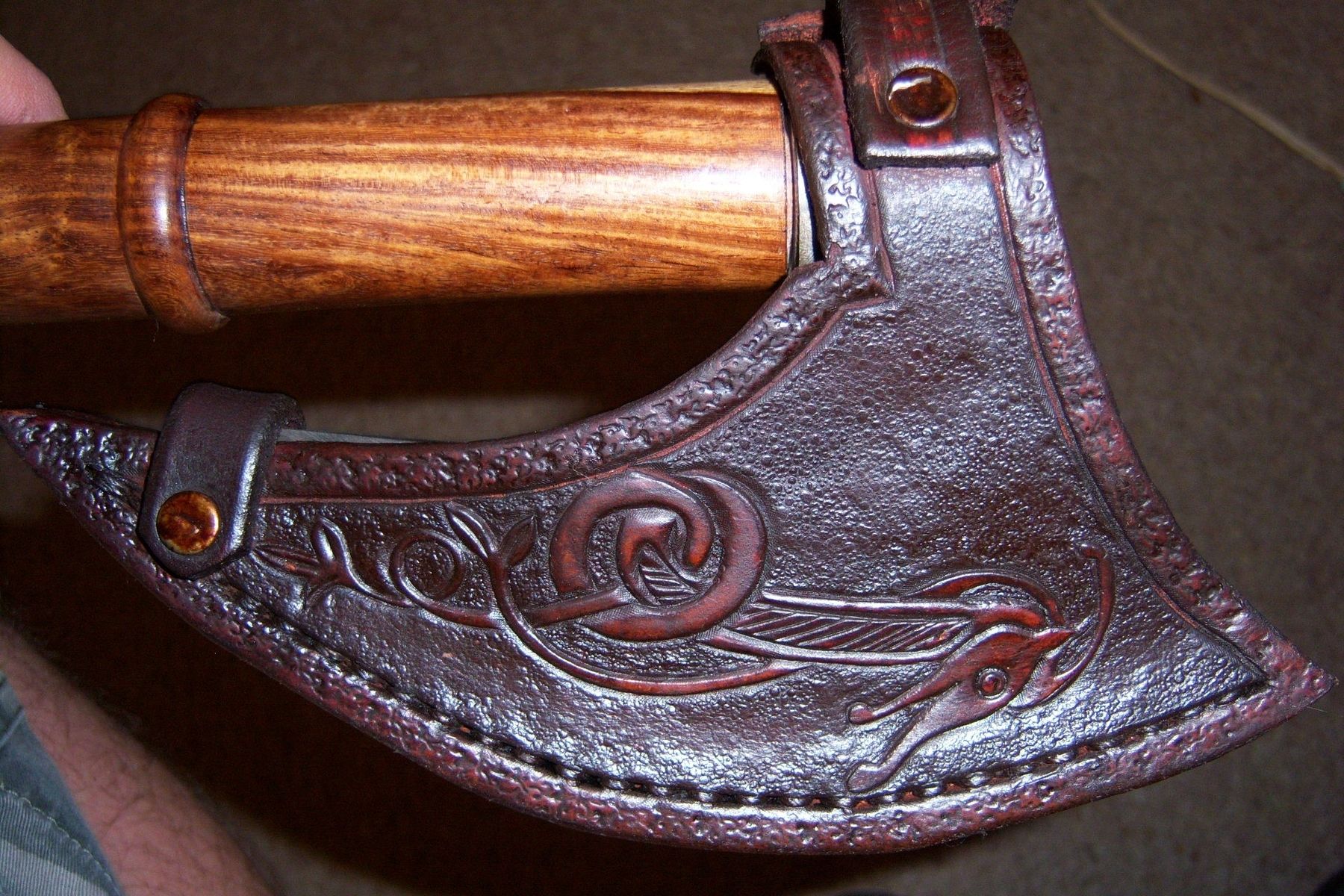 Custom Axe Sheath Tomahawk Sheath by Barbarian Leather
