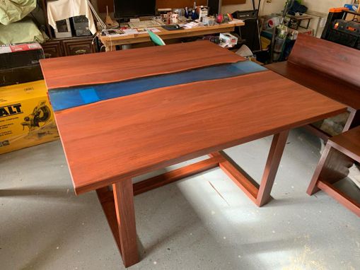 Custom Made River Table, Live Edge Slab