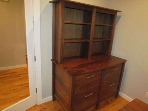 Custom Made Solid Walnut Book Case File Drawers