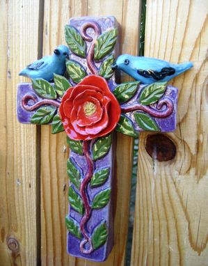 Custom Made Blue Birds On A Cross