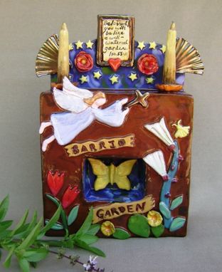 Custom Made Barrio Garden 1 Ceramic Santos/ Shadow Box.