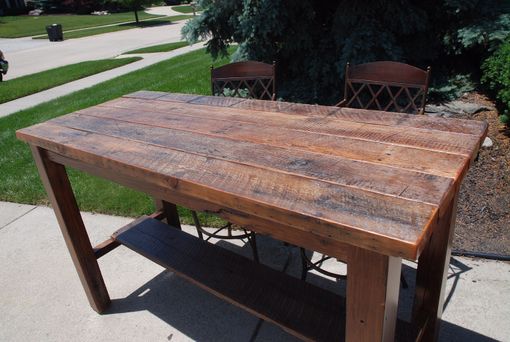 Custom Made Unique Barn Wood Bar Height Table