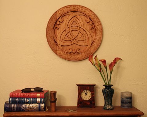 Custom Made Triquetras Wood Carved Wall Art
