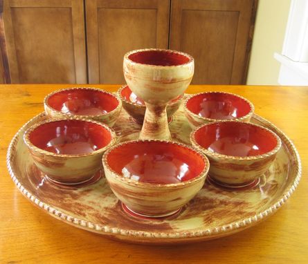 Custom Made A Sedar Meal Platter With Bowls