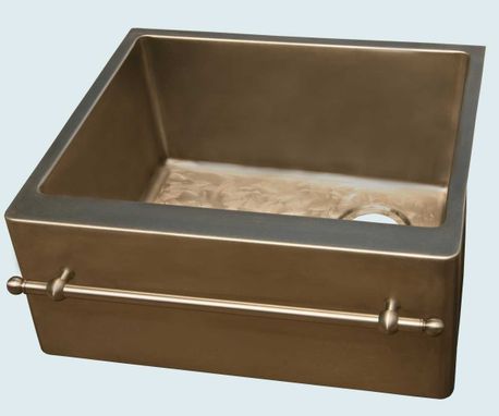 Custom Made Bronze Sink With Towel Bar & Butterfly Bottom