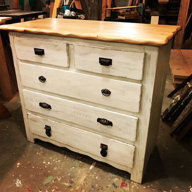 Custom Made Captain's Dresser In Antique Whitewash