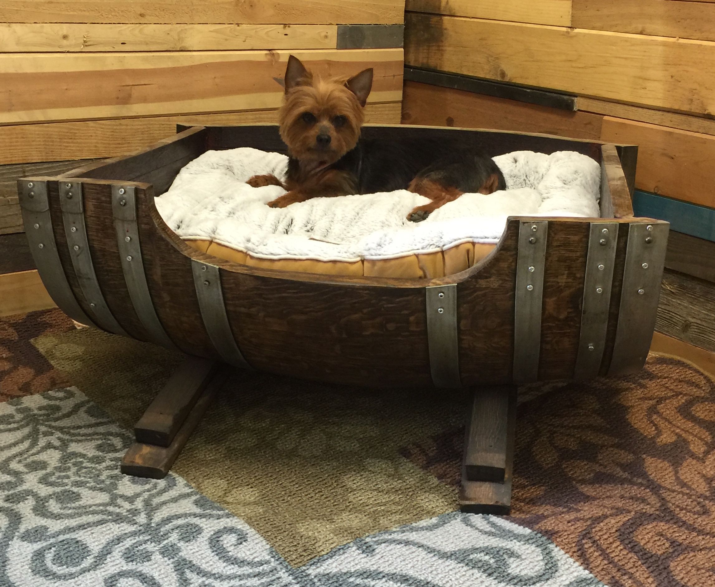 wine barrel dog toy box