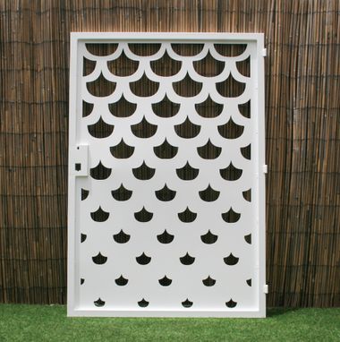 Custom Made Artistic Steel Fish Scale Gate - Outdoor Metal Art - Ocean - Decorative Wall Panel  - Room Divider