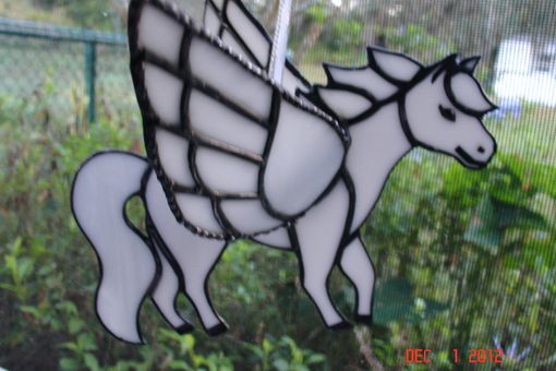 Custom Made 3d Stained Glass Pegasus In
