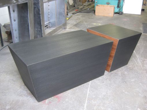 Custom Made Steel And Walnut Cube Coffee Table