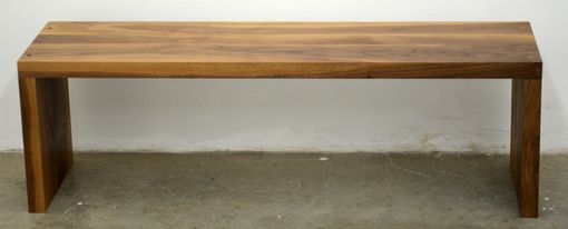 Custom Made Modern Solid Walnut Wood Bench