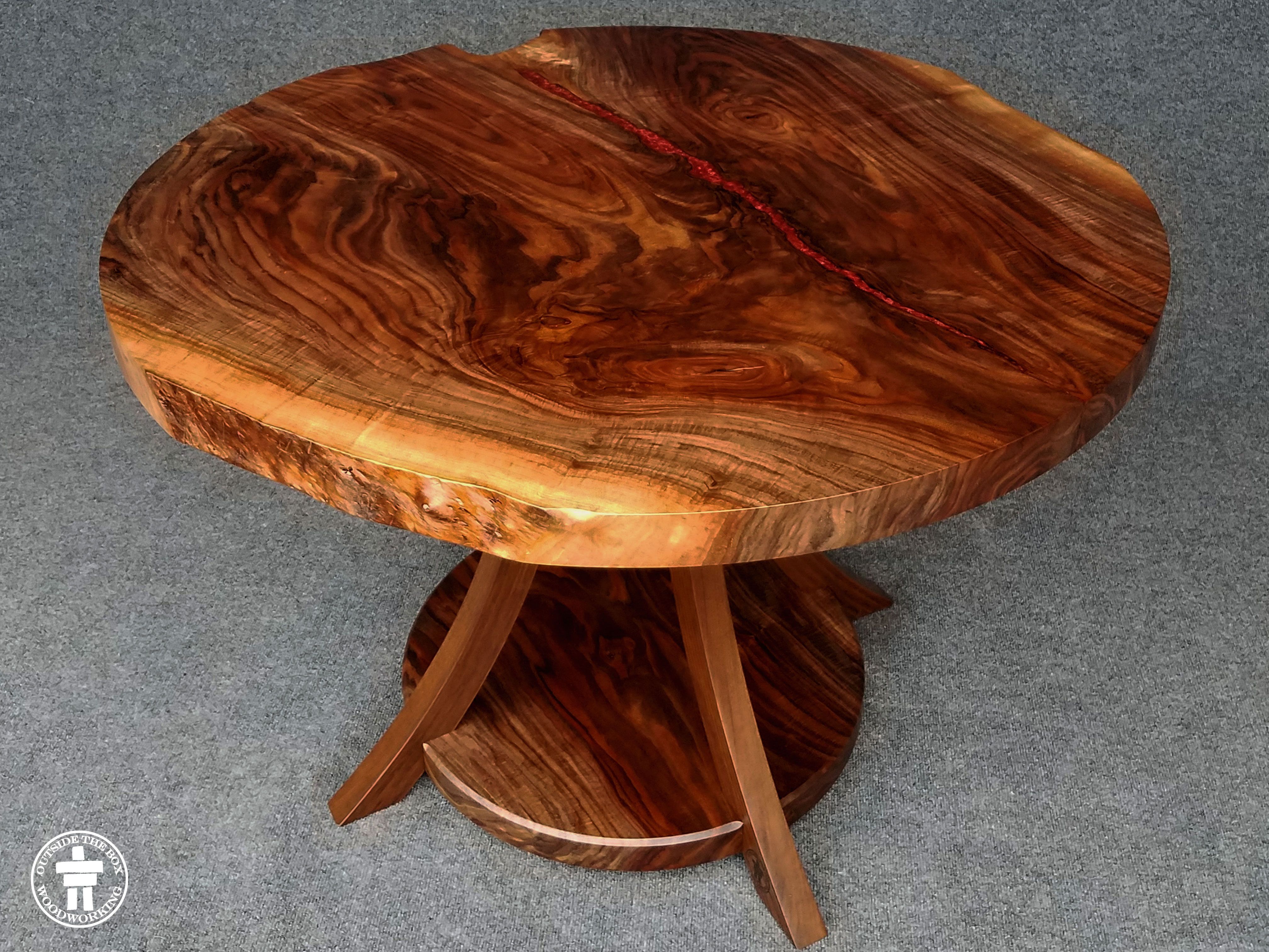 Hand Made Slab Round Tables by Outside The Box Woodworking 