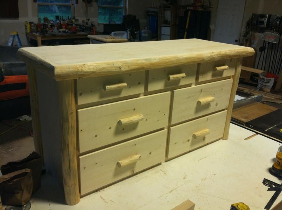 Handmade 7 Drawer Log Dresser By Droptine Woodworks Custommade Com