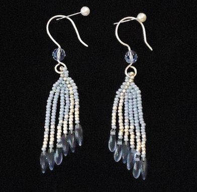 Custom Made Beaded Earrings, Fine Jewelry, Dangling Beaded Earrings With Fine Silver Earwire
